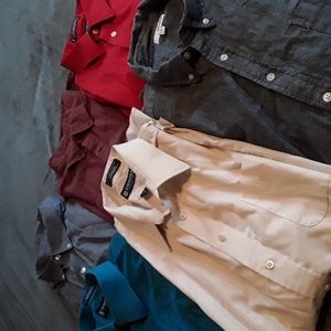 Men's XL Plain Dress Shirts Bundle